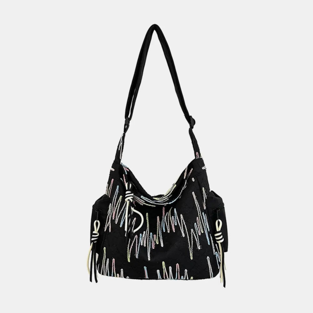 Bolsa de Ombro com Textura Contrastante – Estilo e Elegância