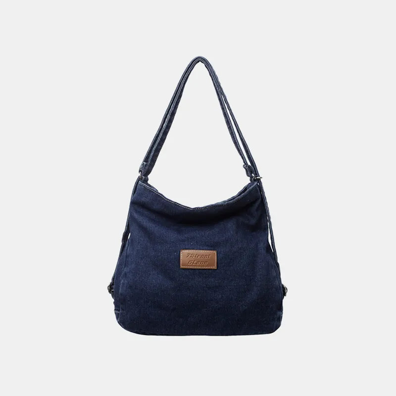 Bolsa de Ombro em Ganga com Alça Ajustável – Estilo Casual e Versátil