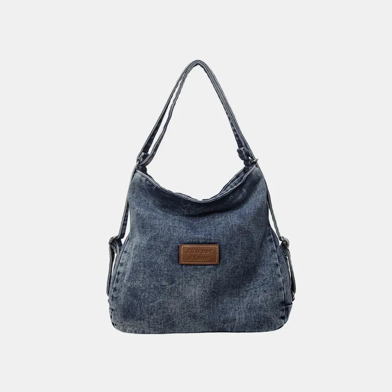 Bolsa de Ombro em Ganga com Alça Ajustável – Estilo Casual e Versátil