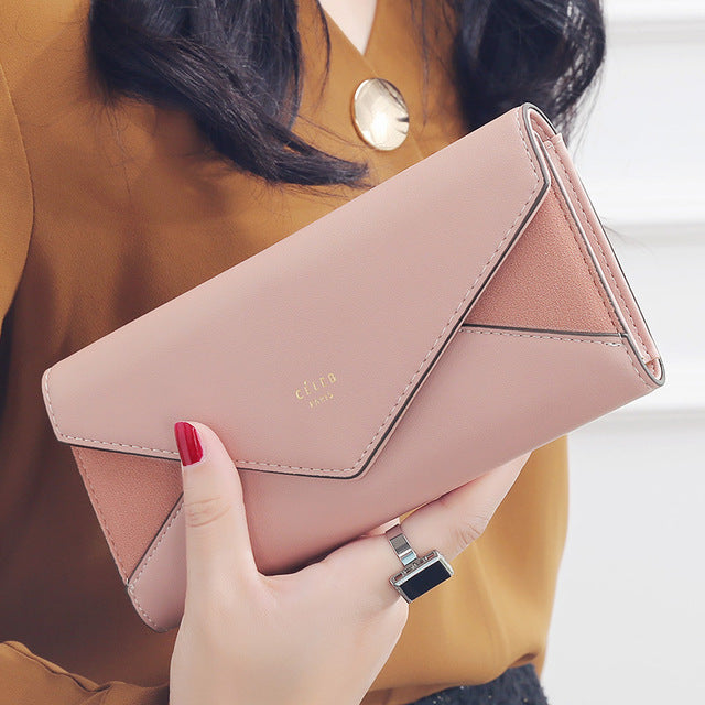 Carteira Envelope Designer Feminina – Longa com Bolso para Moeda e Cartões