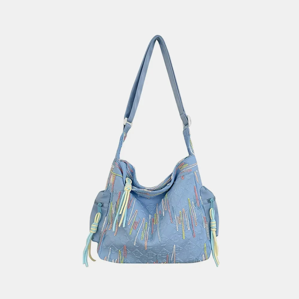 Bolsa de Ombro com Textura Contrastante – Estilo e Elegância