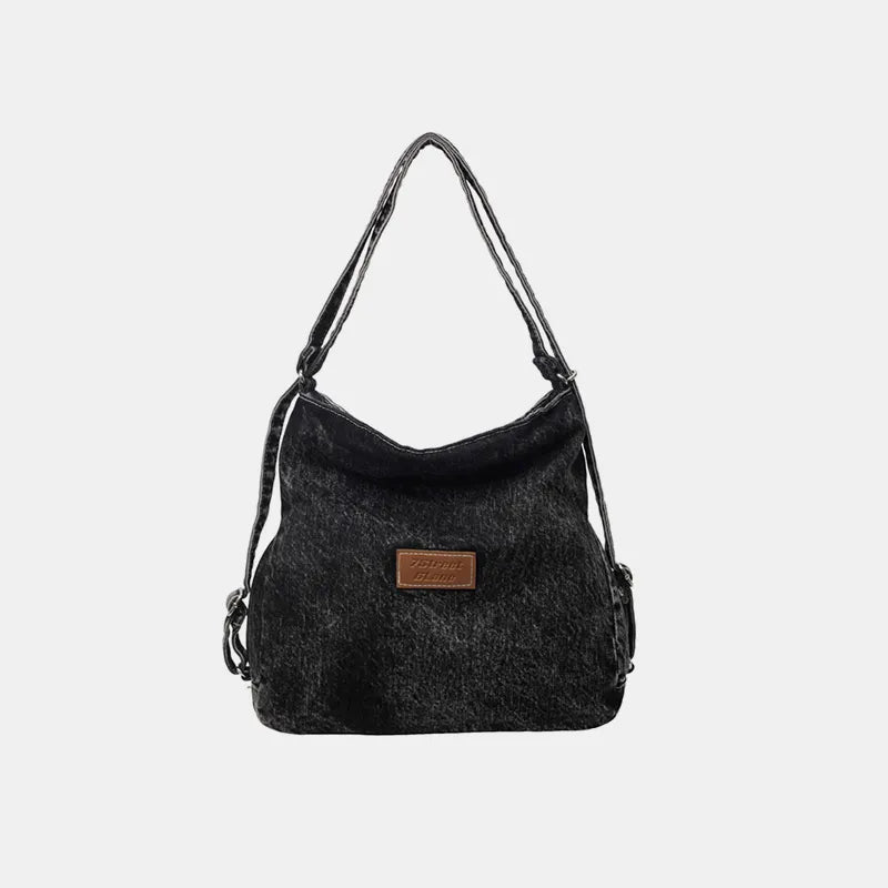 Bolsa de Ombro em Ganga com Alça Ajustável – Estilo Casual e Versátil