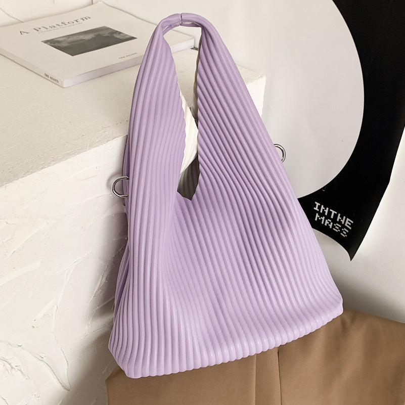 Bolsa Feminina de Verão com Riscas – Mala de Ombro Versátil