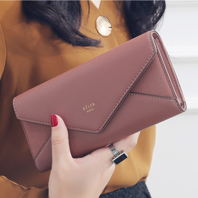 Carteira Envelope Designer Feminina – Longa com Bolso para Moeda e Cartões