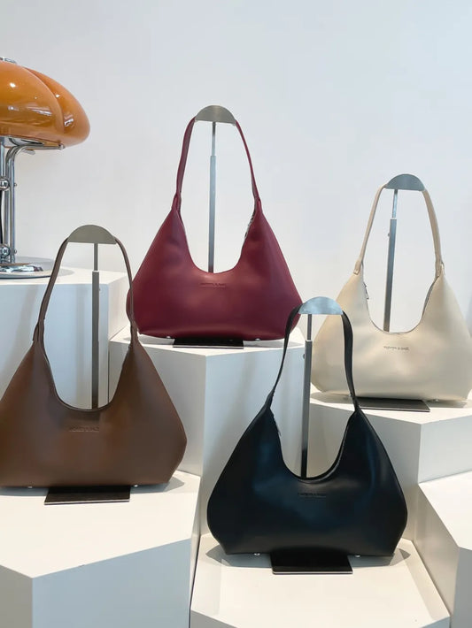 Bolsa de Ombro em Formato de Lua – Estilo Moderno e Sofisticado