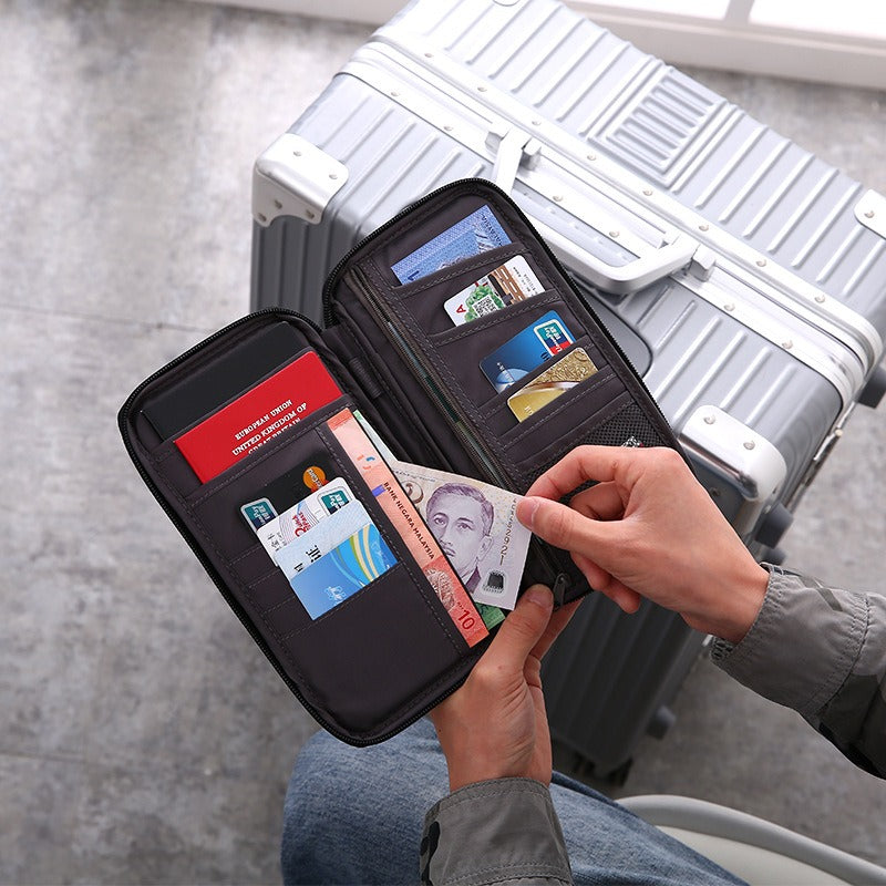 Bolsa de Viagem Porta-Passaporte com Compartimentos para Cartões – Impermeável e Compacta