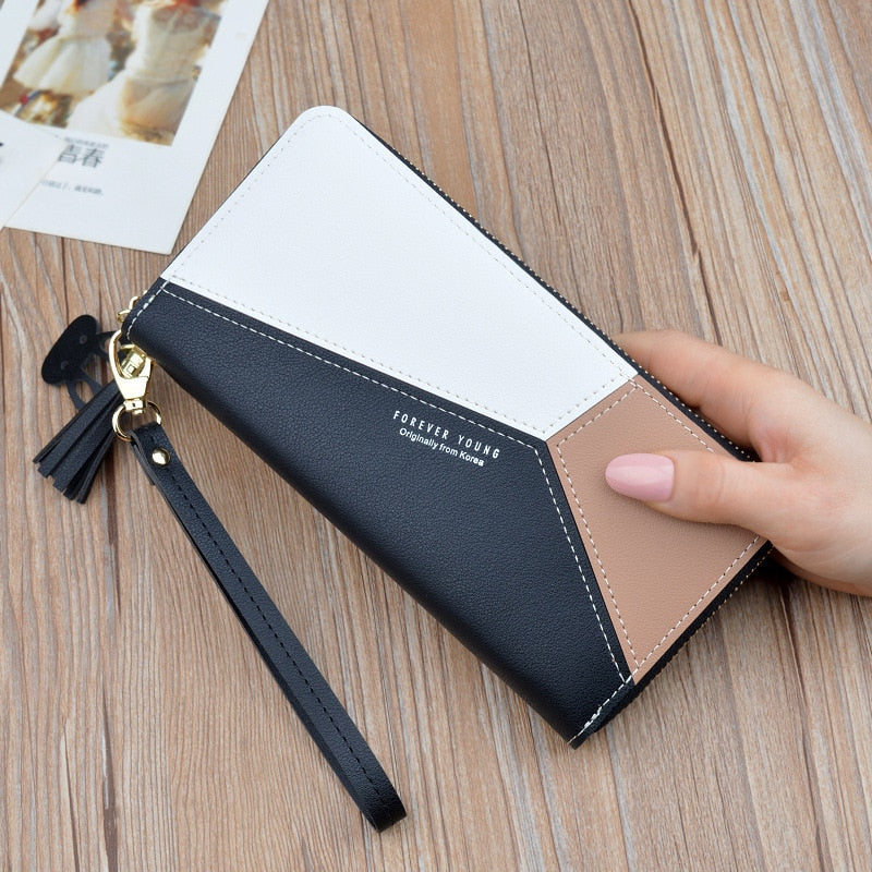Carteira Feminina Longa de Couro – Design com Franjas