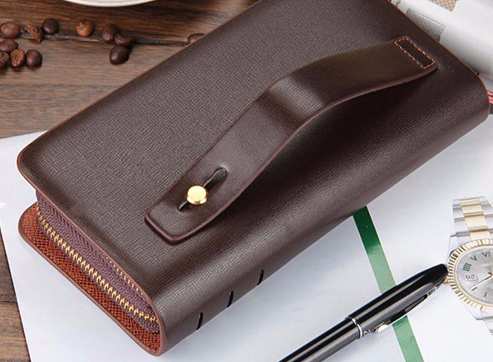 Carteira Masculina de Grande Capacidade – Estilo Executivo e Funcional