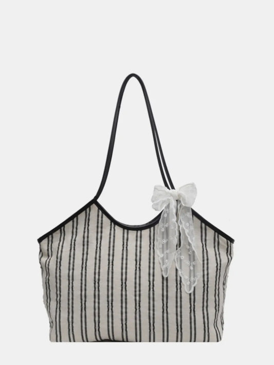 Bolsa de Lona com Riscas – Estilo Casual e Durável