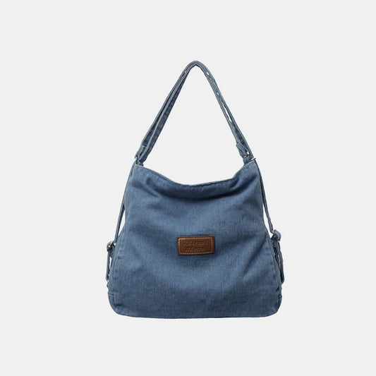 Bolsa de Ombro em Ganga com Alça Ajustável – Estilo Casual e Versátil